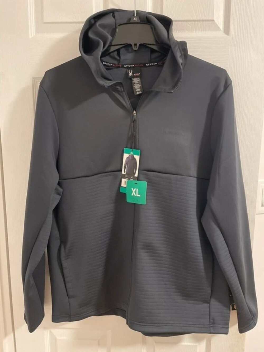 Spyder Men’s Black Full Zip Hooded Jacket XL NWT